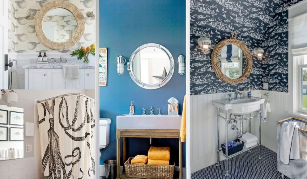 Decoración marinera baños. Decoración baño naútico, playa, Decoralia.es