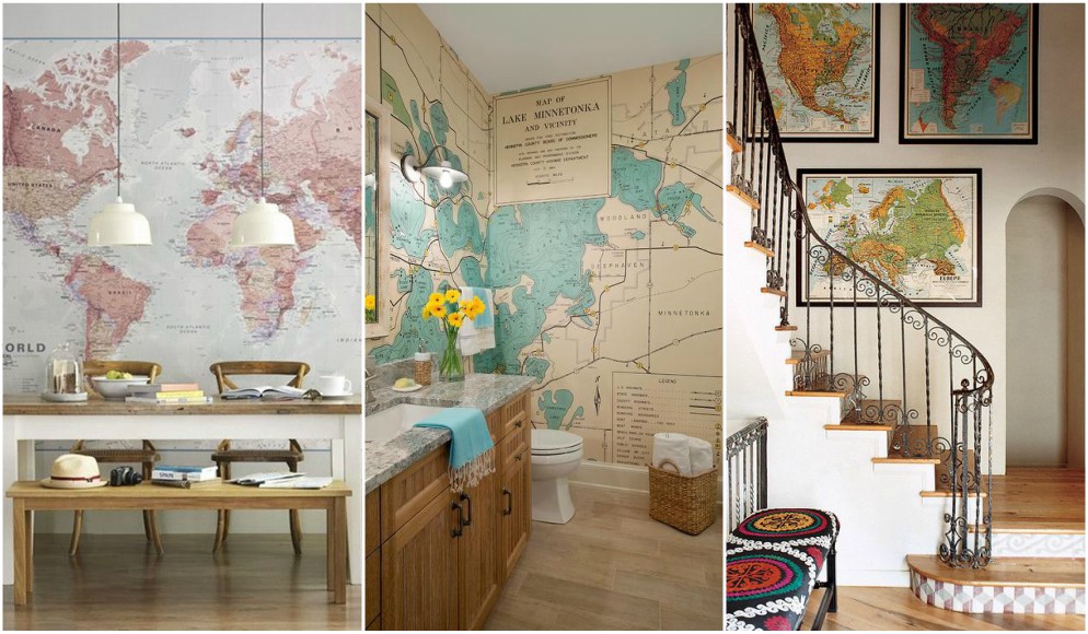 Ideas para decorar con mapas