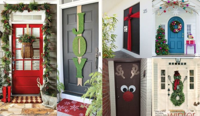 Puertas decoradas de Navidad