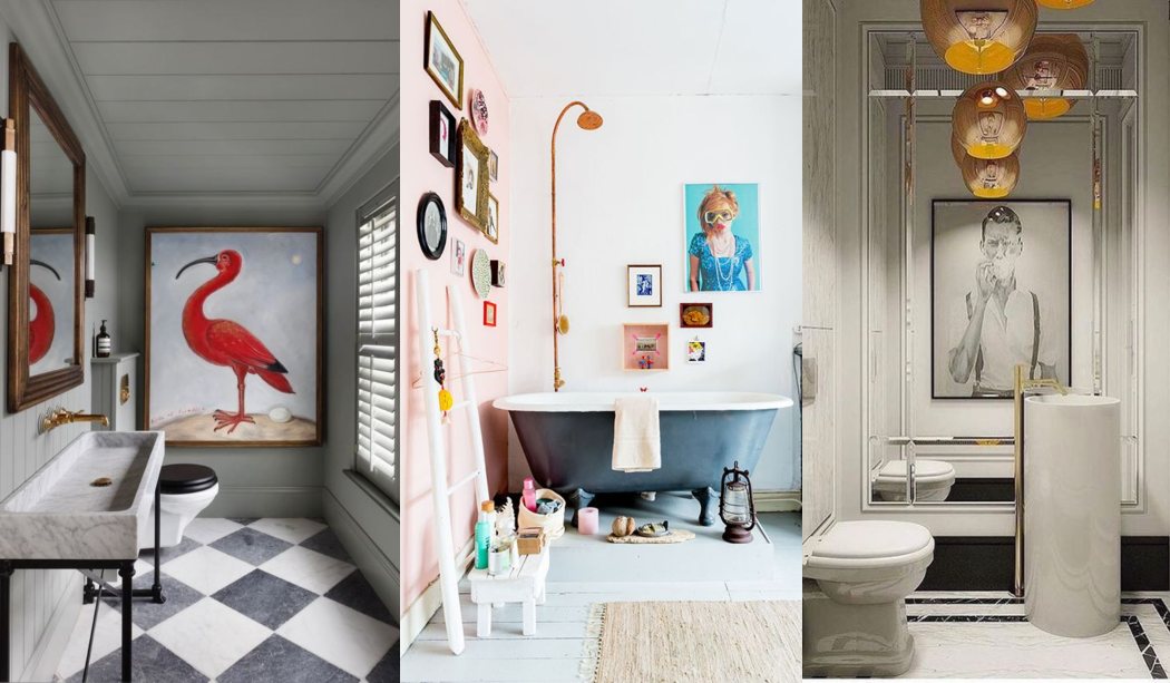 Obras de arte en el baño 