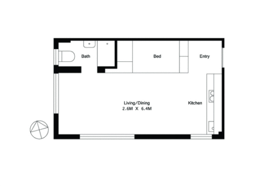 Apartamento de 27 metros cuadrados