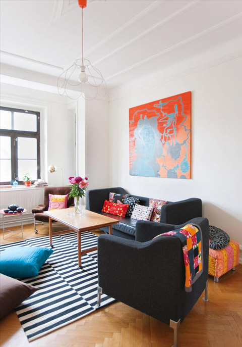 Apartamento familiar: ¡viva el color!