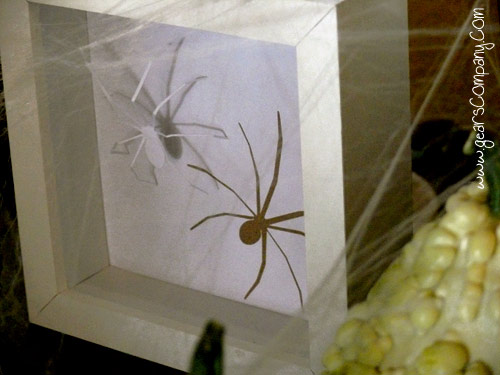 Cuadro arañas de papel para decorar en Halloween