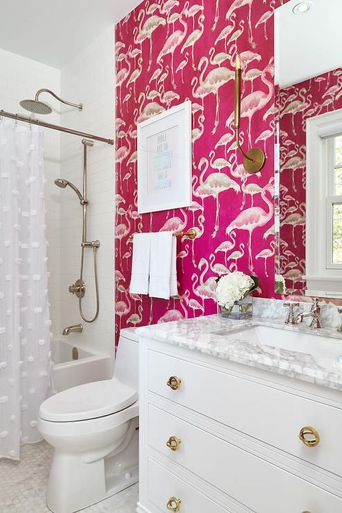 Baños de color rosa