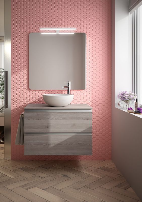 ¿Te atreverías con un baño rosa? 21 Baños de color rosa