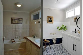 Baños con azulejos pintados