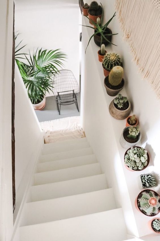 Cómo decorar escaleras con plantas