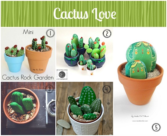 Tendencia Cactus, manualidades con piedras