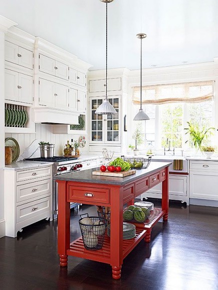 Cocina de color Rojo, decoración cocinas, Decoralia.es