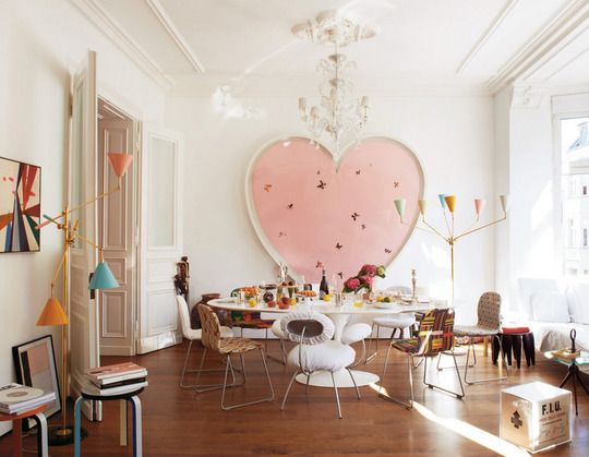 Decorar con corazones el comedor