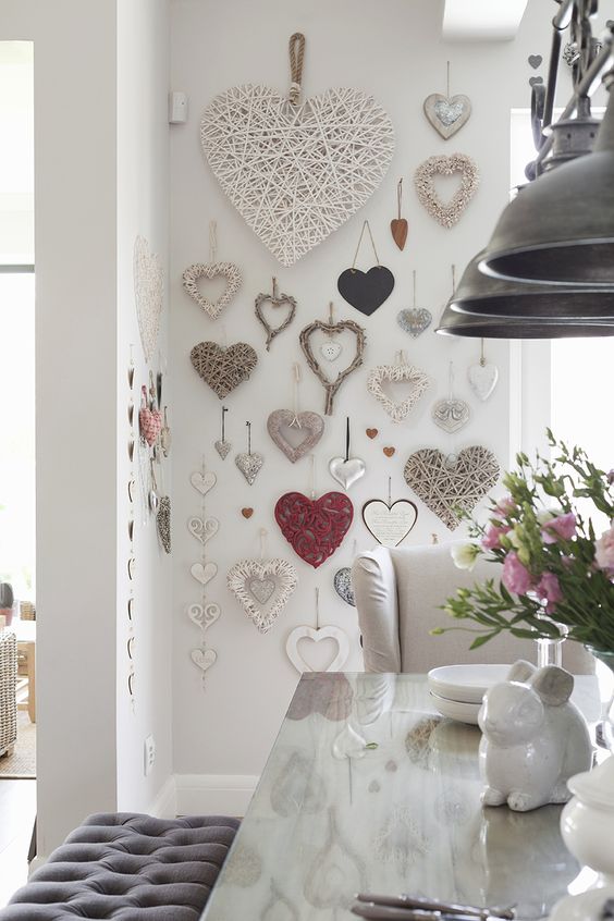 Decorar con corazones el comedor