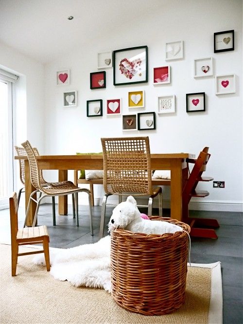 Decorar con corazones el comedor