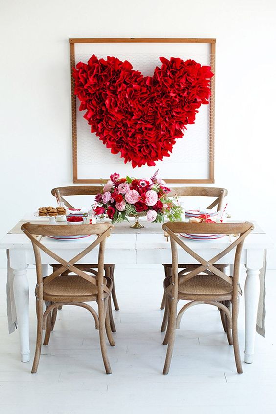 Decorar con corazones el comedor