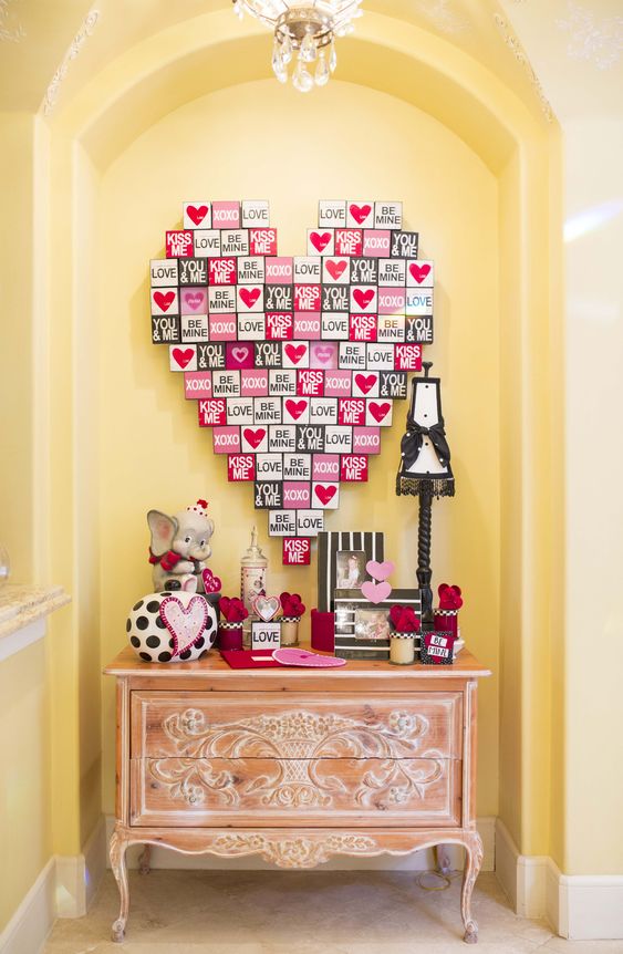 Decorar con corazones el recibidor