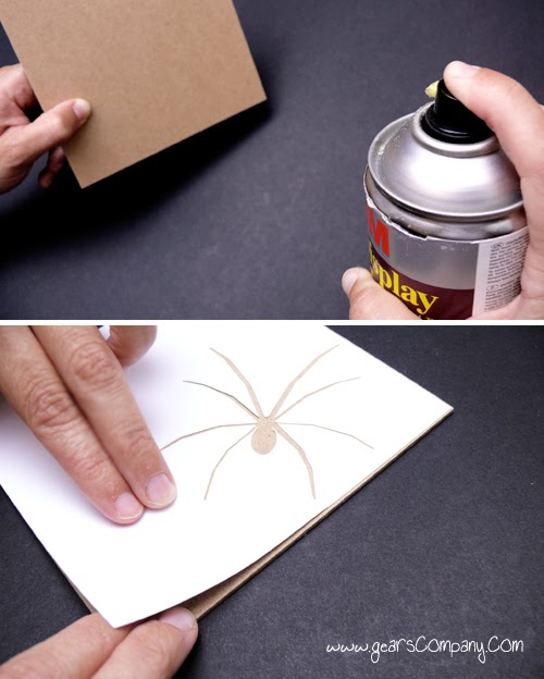 Cuadro arañas de papel para decorar en Halloween