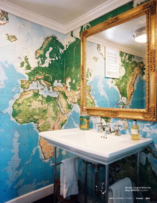 Ideas para decorar con mapas murales