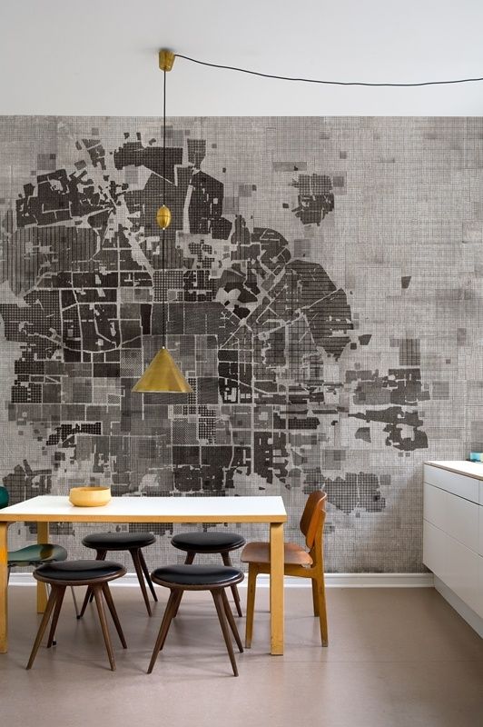 Ideas para decorar con mapas murales