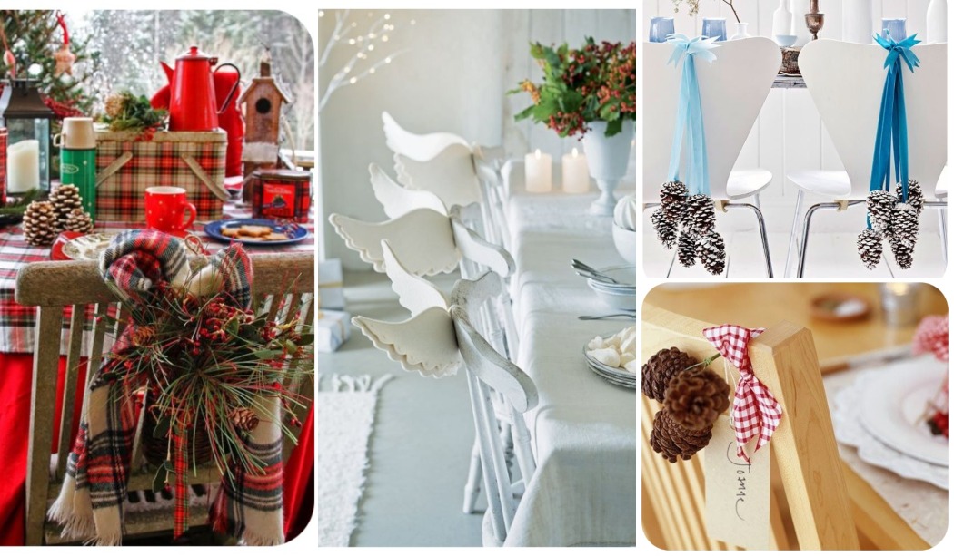 Civil inundar Polar Decoración sillas Navidad - Ideas de adornos para las sillas del comedor