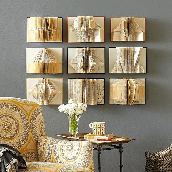 Decorar la pared con libros 