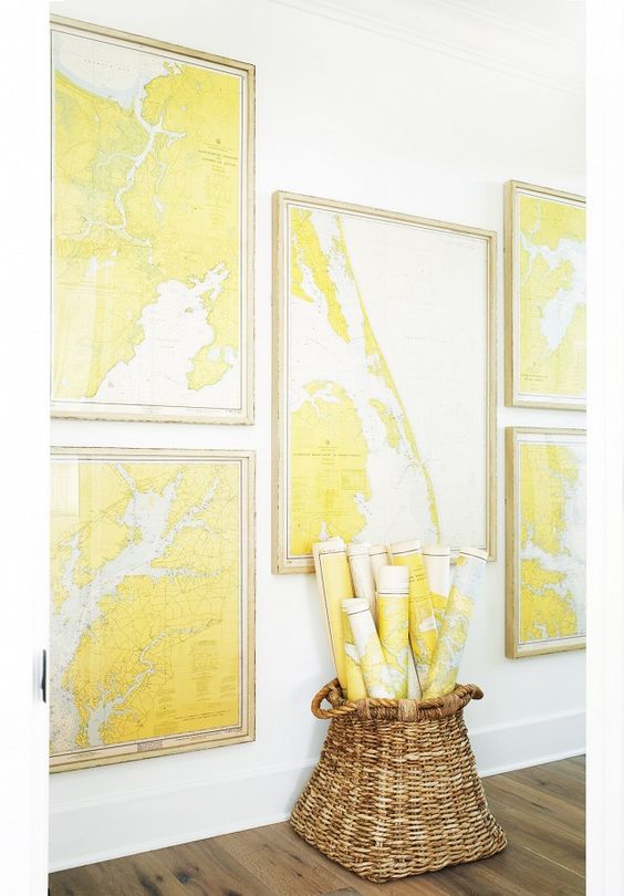 Ideas para decorar con mapas el recibidor