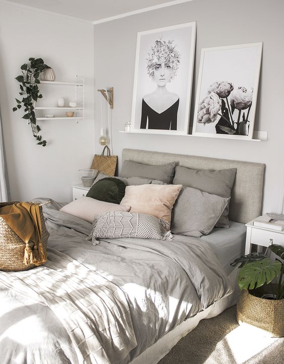 Inspiración para decorar el dormitorio en color gris