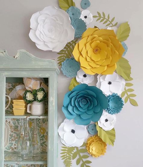 Decoración de cocinas con flores de papel