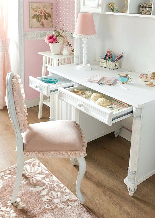 Muebles y decoración para habitaciones infantiles y juveniles románticas