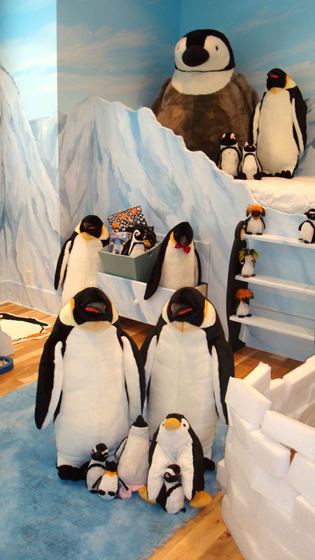 Dormitorio infantil temático: Pingüinos