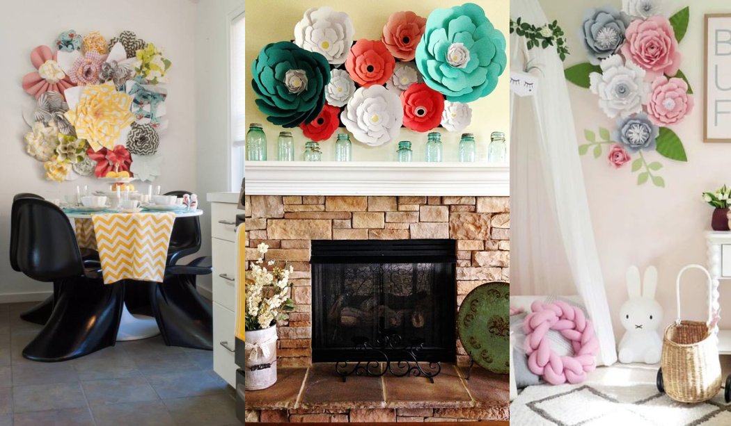 31 Ideas para decorar con flores de papel