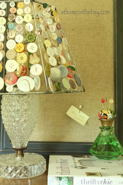 Lámparas decoradas con botones
