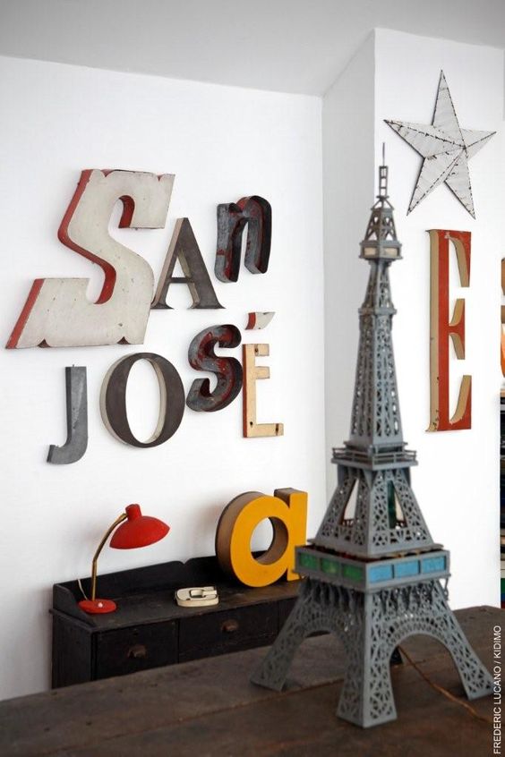 Letras corpóreas decoración