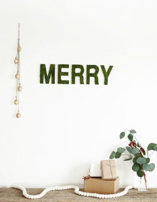 Navidades creativas: Letras con musgo