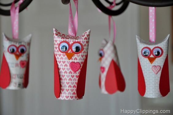 Manualidades con rollos de papel higiénico para San Valentín