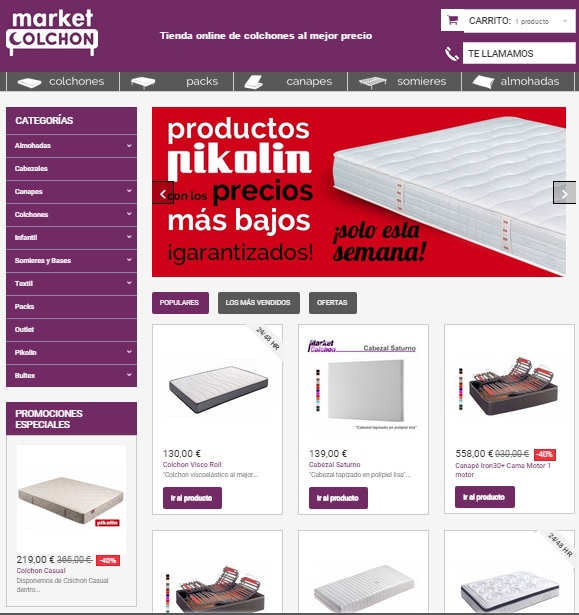 Tienda online de colchones Marketcolchón