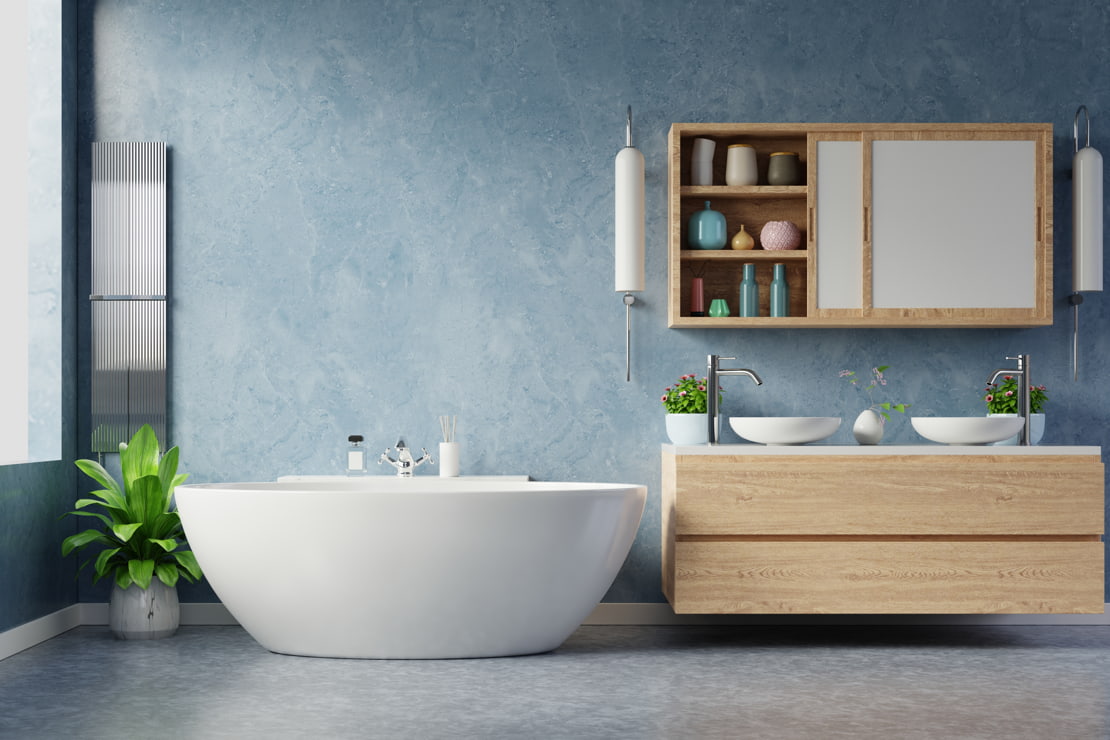 Acabados de lujo en baños con microcemento