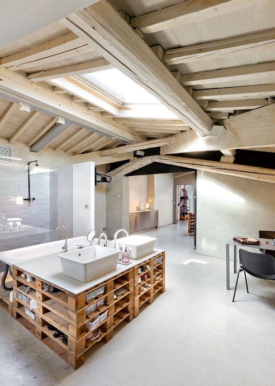 Más muebles de lavabo hechos con palets