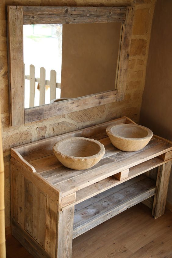 Más muebles de lavabo hechos con palets