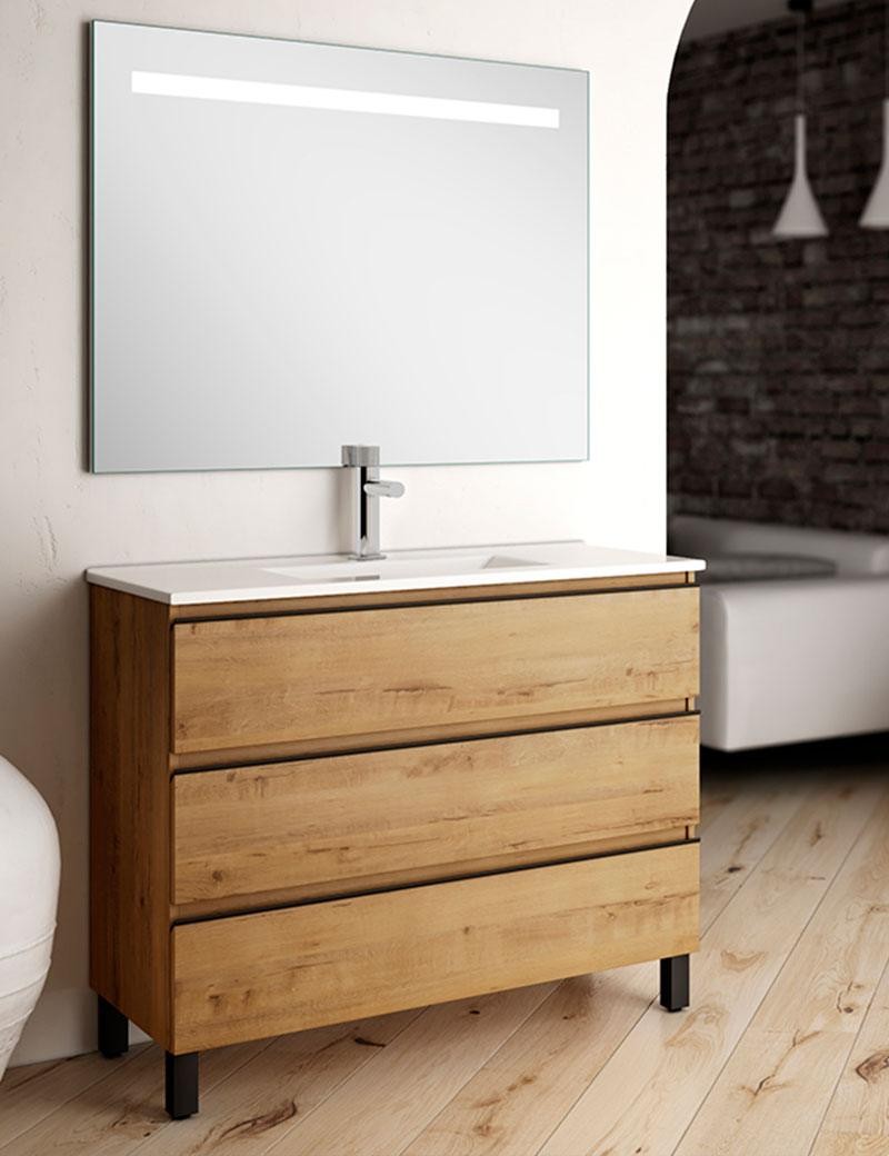 Mueble de baño suelo madera