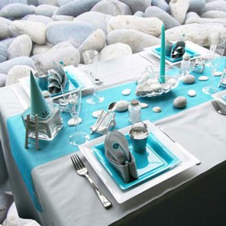 Mesas decoradas con piedras