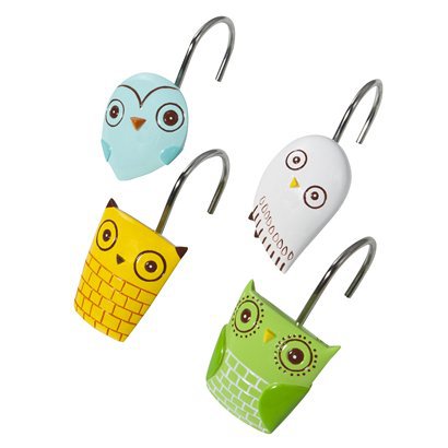 pinzas cortina baño buhos para el baño