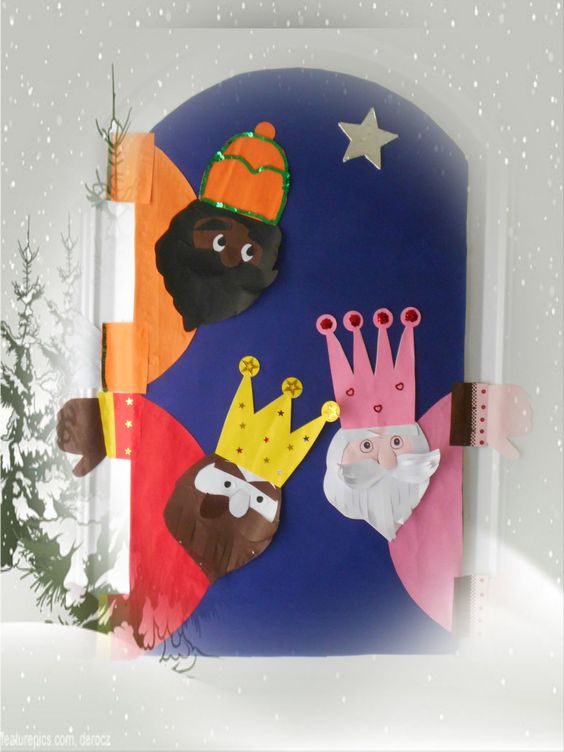 Decorar puertas de Navidad colegio