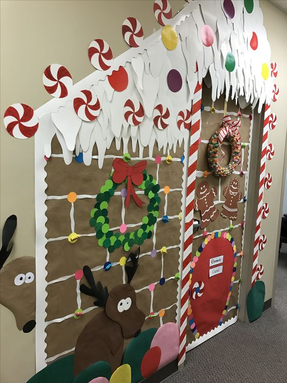 Decorar puertas de Navidad colegio