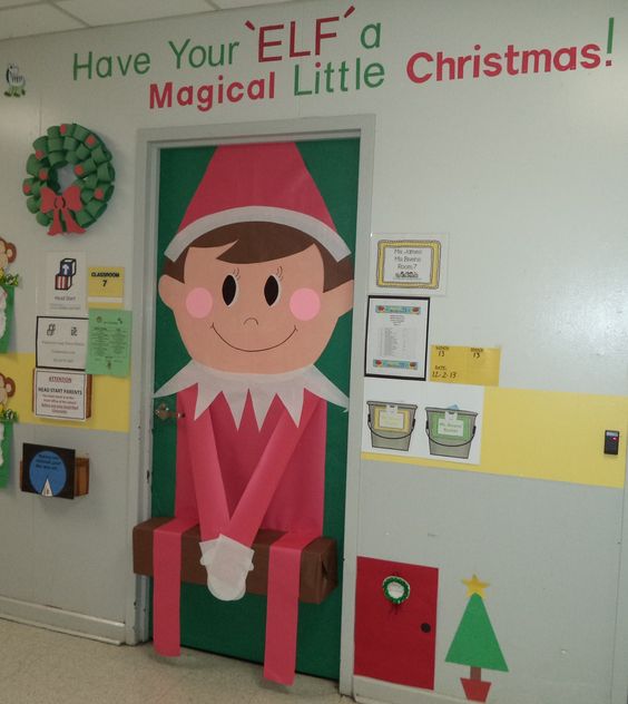 Decorar puertas de Navidad colegio