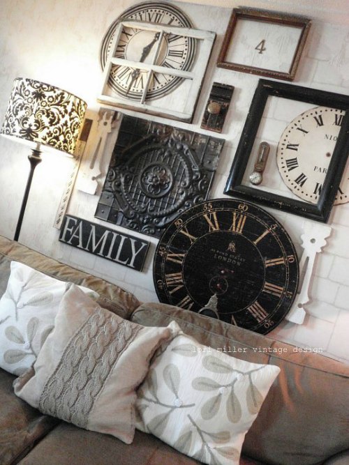 Decorar paredes con relojes