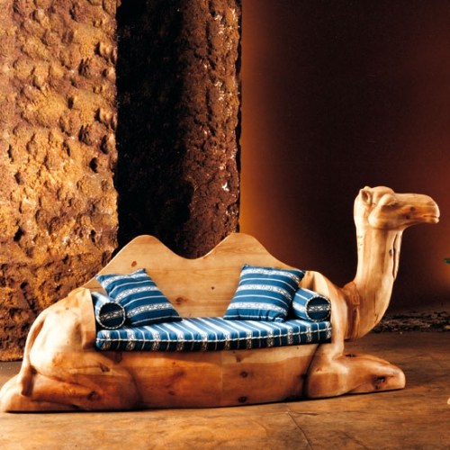 Sofá camello, decoración estilo marroquí