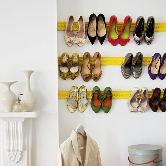 Ideas para organizar zapatos en la pared